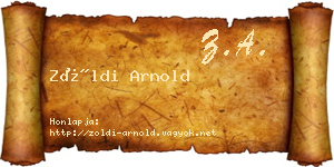 Zöldi Arnold névjegykártya